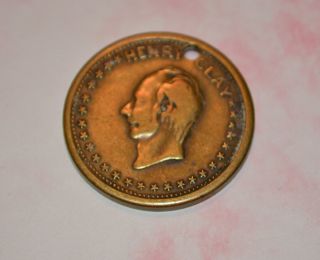 1844 HENRY CLAY BRASS PRESIDENTIAL CAMPAIGN MEDALLION ESTATE FIND