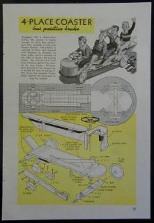 Soapbox Type Coaster 4 Seater Wagon 1946 How to Plans