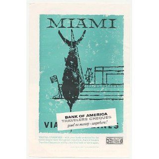 1957 Miami Fish art Bank of America Traveler Cheques Print