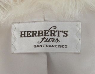 Vintage Fox Jacket Herberts Furs Coat Stroller White Silver