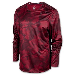 Nike Sublimated Camo Mens Long Sleeve Running Sjhirt