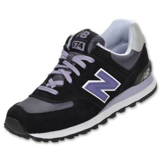 New Balance Womens 574 Suede Casual Shoes Black