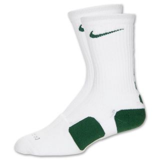 Nike Elite Basketball Crew Socks White/Green
