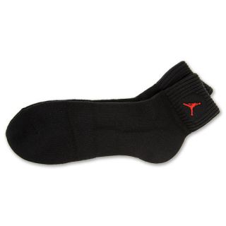 Jordan Adult Acrylic Quarter Sock Black/Red