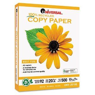 Universal 100% Recycled Copy Paper, 92 Brightness, 20 lbs