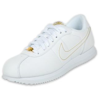 Mens Nike Cortez Basic Leather White/Gold