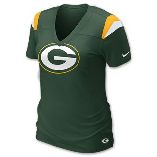 Nike NFL Green Bay Packers Womens V Neck Tee Shirt