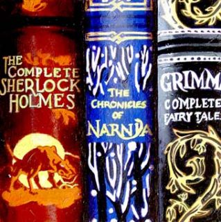Sherlock Holmes, Narnia, Grimm, still life books realism painting G