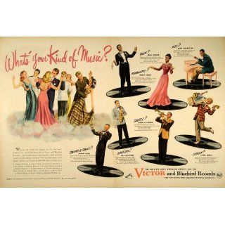 1944 Ad Victor Bluebird Record Musical Artists Horne