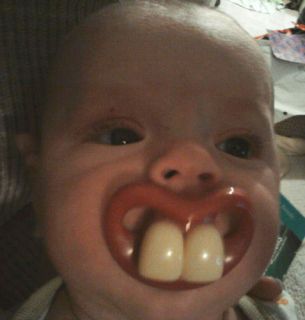 Customer Image for Billy Bob Two Front Teeth Baby Pacifier, Pink Lips 