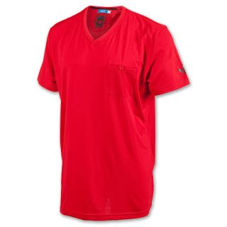 Adidas Courtside Mens V Neck Tee Red