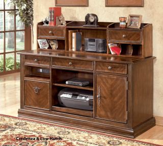  EUROPEAN TRADITIONAL DESK CREDENZA LARGE HUTCH HOME OFFICE SET NEW