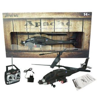 Army Green 15 Apache 3ch RC Helicopter With Gyroscope