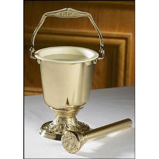 Embossed Holy Water Pot with Sprinkler Set Everything
