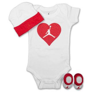 Jordan Heart 3 Piece Infant Set White