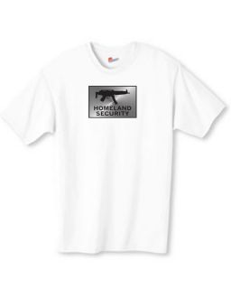 Homeland Security Funny Machine Gun T Shirt New