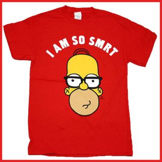 Simpson Family Homer T Shirts IM So Smart Red 5 Size