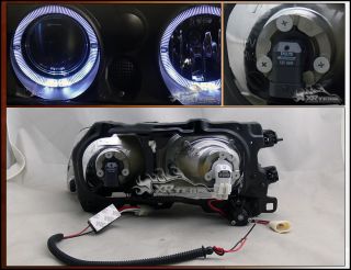 88 89 Honda CRX CR x Civic JDM Black 2X Halo Projector Headlights