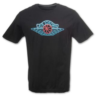 Jordan Neon Wings Mens Tee Shirt Black/University