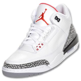 Mens Air Jordan Retro 3 Basketball Shoes White