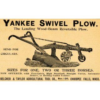 1893 Ad Belcher Taylor Farming Tools Yankee Swivel Plow