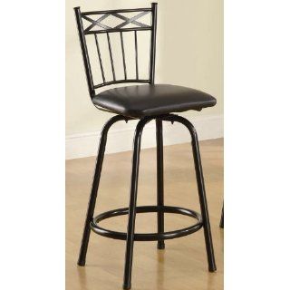 Set of 2 24H Counter Height Stools Leatherette Padded