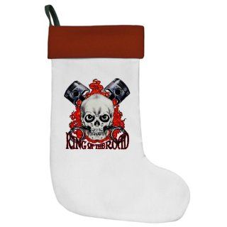 Christmas Stocking King of the Road Skull Flames and