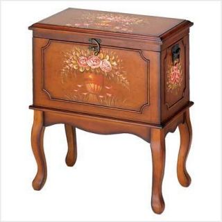 VICTORIAN STYLE HOPE CHEST. Cabinet, felt lined, carved feet. HAND