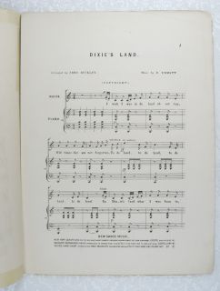 RARE Dixies Land Sheet Music Buckleys Serenaders London C1850S