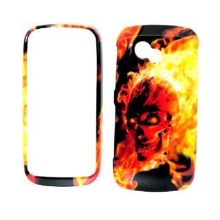 Flaming Fire Skull Snap on Hard Protective Cover Case for
