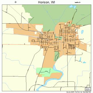 Horicon Wisconsin Street Road Map Wi Atlas Poster Pri