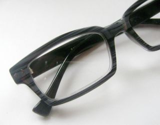 Jeff Hornrim Horn Rim 1 75 Reading Glasses Readers Gray Black Stripe
