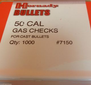 Hornady 50 Cal Gas Checks for Cast Bullets Qty 1000 7150