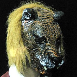 Scary Horror Funny Monster Tiger Latex Halloween Adult Mask Party
