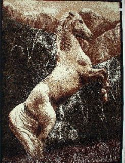 Jumping Horse Woven 5x8 Area Rug Wholesale Prices Actual Size 52 x 7