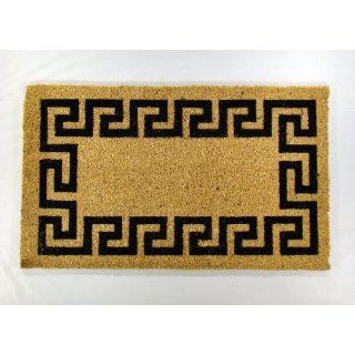 Printed Coco Coir Doormat Greek Key (Black): Patio, Lawn