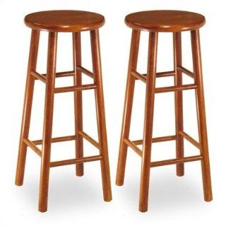 Winsome 30 Backless Bevel Seat Bar Stool in Cherry (Set