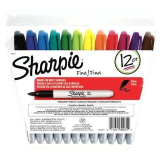 Sharpie Fine Point Permanent Markers, 12 Colored Markers