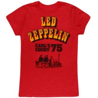 Led Zeppelin   Earls Court 75 Juniors T Shirt: Clothing