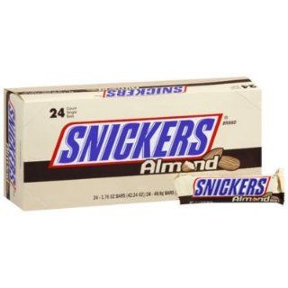 Snickers Almond   24/1.76 oz. Bars   CASE PACK OF 4 