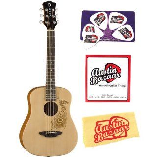 Luna Safari Series Henna 3/4 Size Travel Acoustic Guitar