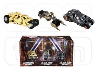  Knight Tumbler Bat Pod Die Cast Hot Wheels 3 PC Set Batman 1 50