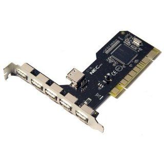 NEW 6 PORT NEC USB 2.0 HUB HIGH SPEED 480MB PCI CARD
