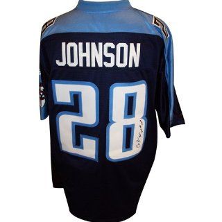 Signed Chris Johnson Jersey   Blue #28 Equip w/ 2006 yds