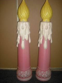 LARGE VINTAGE BECO BLOW MOLD CHRISTMAS CANDLES YARD LIGHTS TAPERED