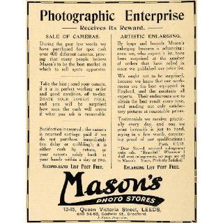 1918 Ad J. Masons Photography Used Secondhand Film
