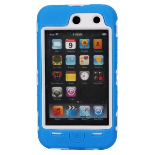  3Piece Hard Case Cover Skin for iPod Touch 4 4G 4th Blue White