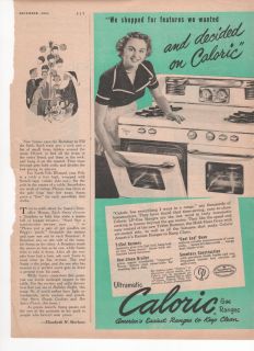 Caloric Gas Ranges Stoves Kitchen Home Appliance 1951 Farm Antique