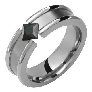Nero   Spectacular Tension Set Titanium Ring Jewelry 