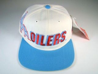 Houston Oilers Vintage Snapback Hat Titans Moon